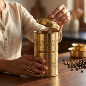Etched South Indian Brass Filter | Matt Finish